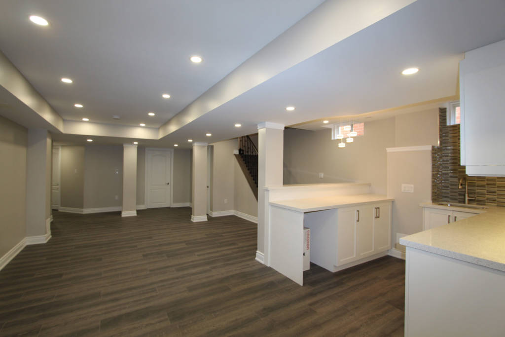 basement designers toronto - amazing basement with kitchen and family room