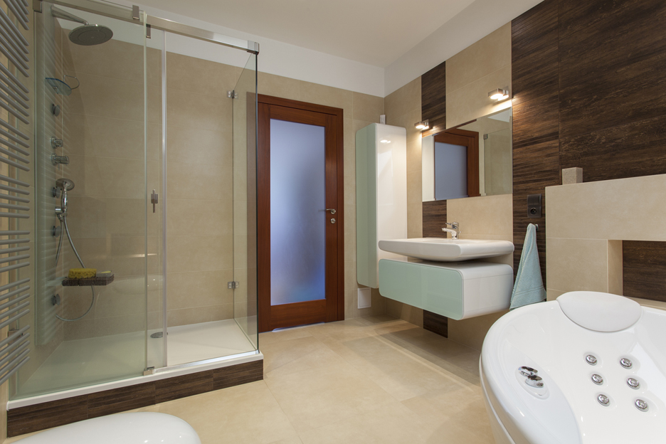 Amazing Basement Bathroom with Walk in Shower - Basement Remodeling New Tecumseth